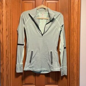 Lululemon Athletica Green Fitted Long Sleeve Polo Sweatshirt